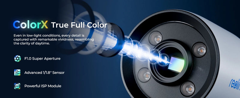 Reolink ColorX 4K PoE Outdoor Security Camera with True Color Night Vision HDR Tech 4MP Smart AI Detection 2-Way Audio IP Camera