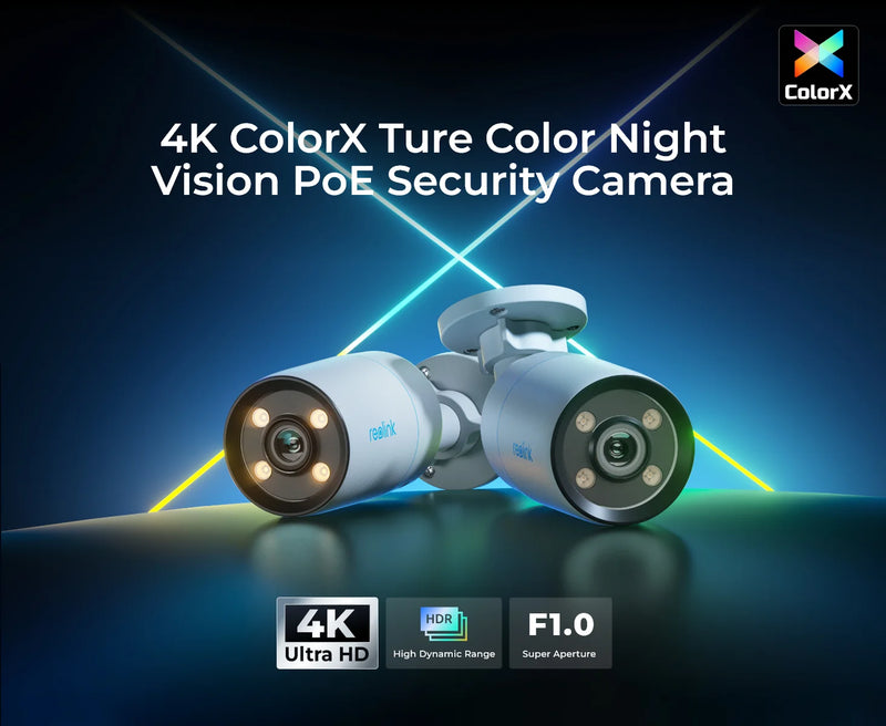 Reolink ColorX 4K PoE Outdoor Security Camera with True Color Night Vision HDR Tech 4MP Smart AI Detection 2-Way Audio IP Camera