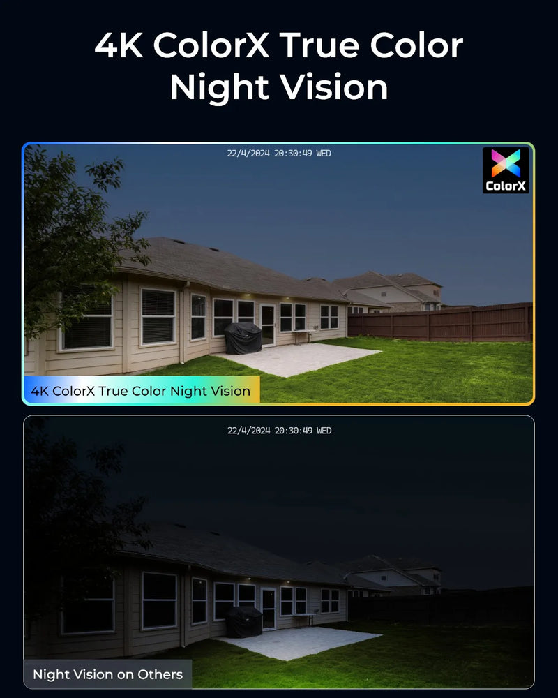 Reolink ColorX 4K PoE Outdoor Security Camera with True Color Night Vision HDR Tech 4MP Smart AI Detection 2-Way Audio IP Camera